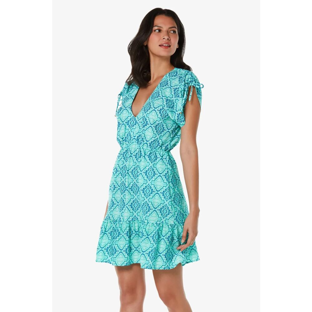 Helen Jon NWT Women's Marbella Tile V-Neck Dress Size M - Picture 5 of 13
